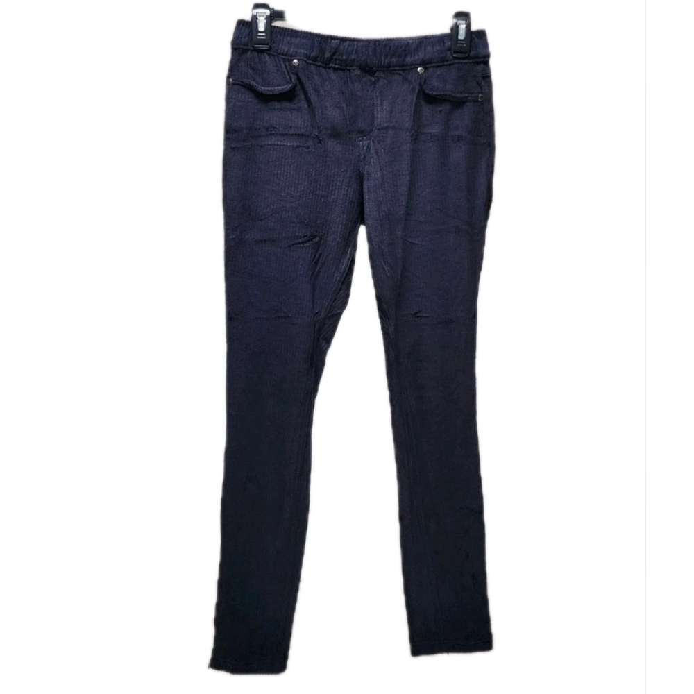 Hue Women's Straight Up Cool Classic Corduroy Leggings Mid-Rise Skinny Black S